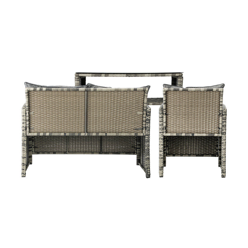 Livsip Outdoor Patio Set Wicker Table&Chairs 4 Piece