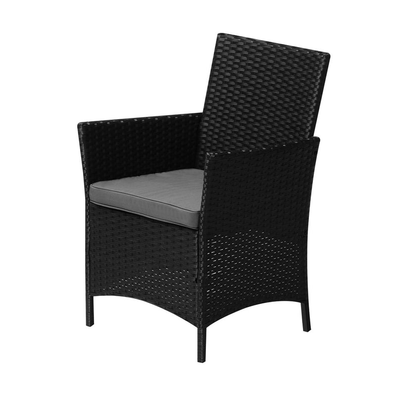 Livsip 2X Outdoor Patio Chairs Rattan Black