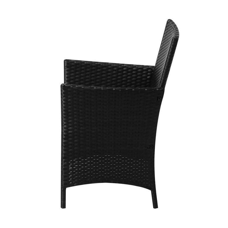 Livsip 2X Outdoor Patio Chairs Rattan Black