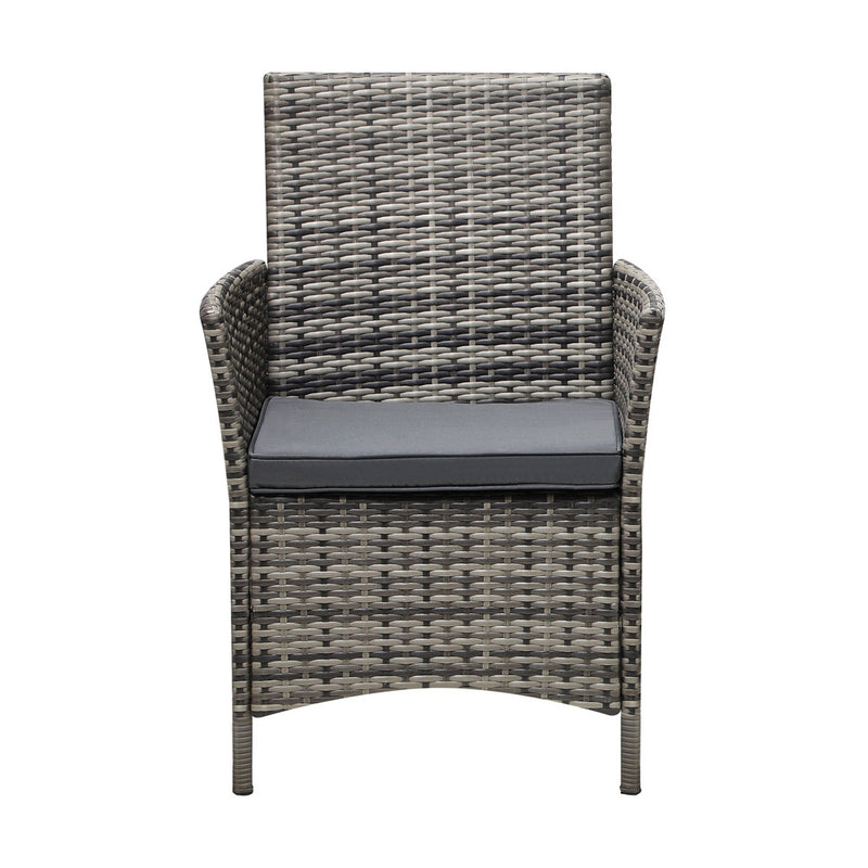 Livsip 2X Outdoor Patio Chairs Rattan Grey