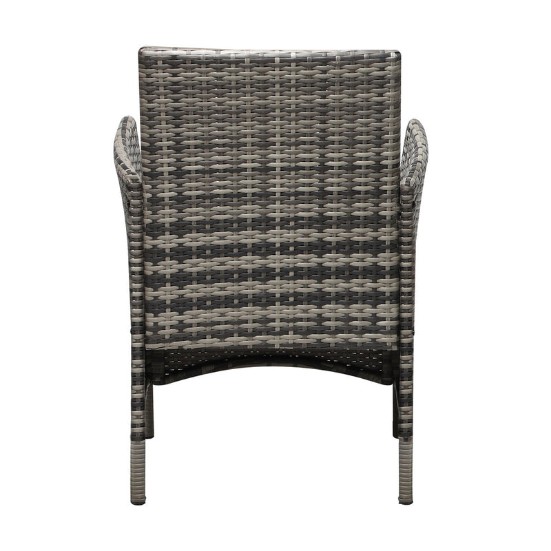 Livsip 2X Outdoor Patio Chairs Rattan Grey