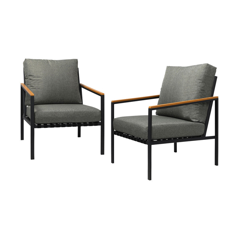 Livsip Outdoor Chair Patio Armchair with Cushions 2PCS