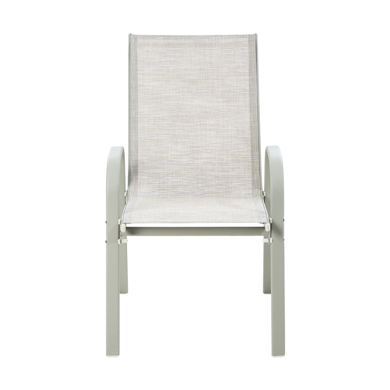 Livsip 2x Outdoor Stackable Chairs Patio Furniture Beige