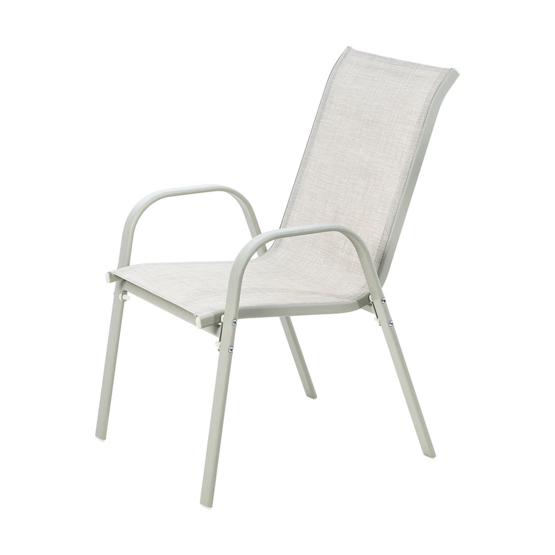 Livsip 2x Outdoor Stackable Chairs Patio Furniture Beige