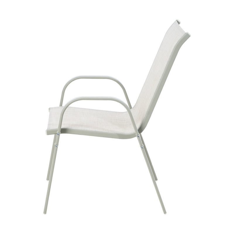 Livsip 2x Outdoor Stackable Chairs Patio Furniture Beige