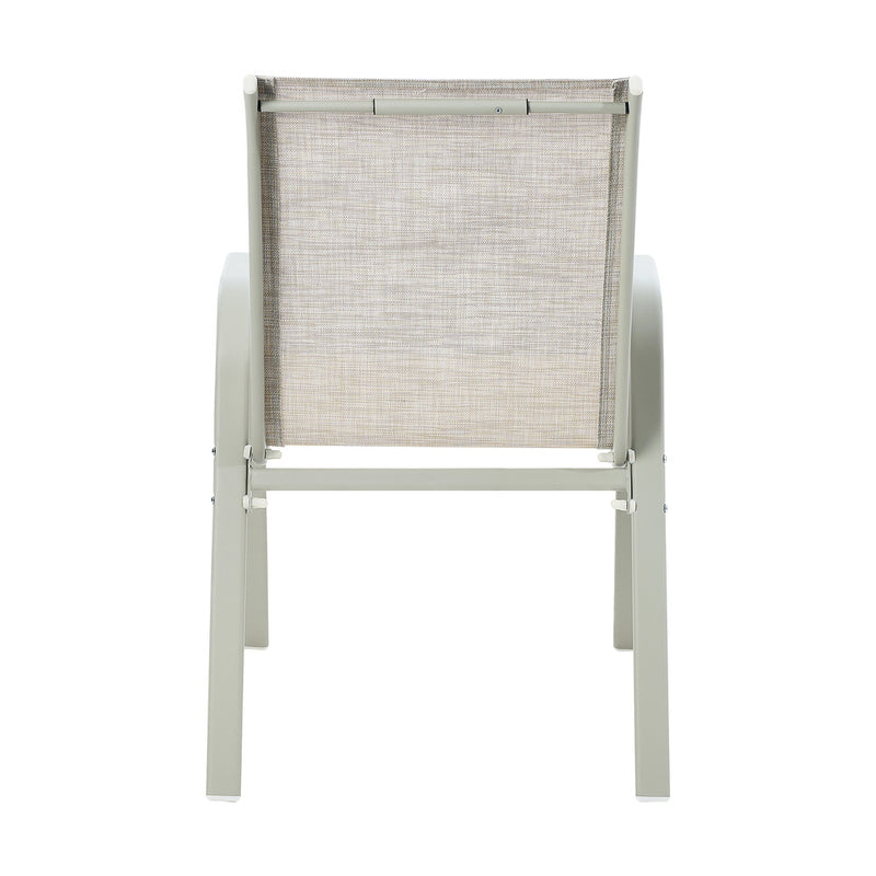 Livsip 2x Outdoor Stackable Chairs Patio Furniture Beige