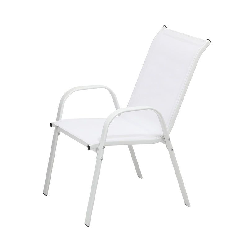 Livsip 6x Outdoor Stackable Chairs Patio Furniture White