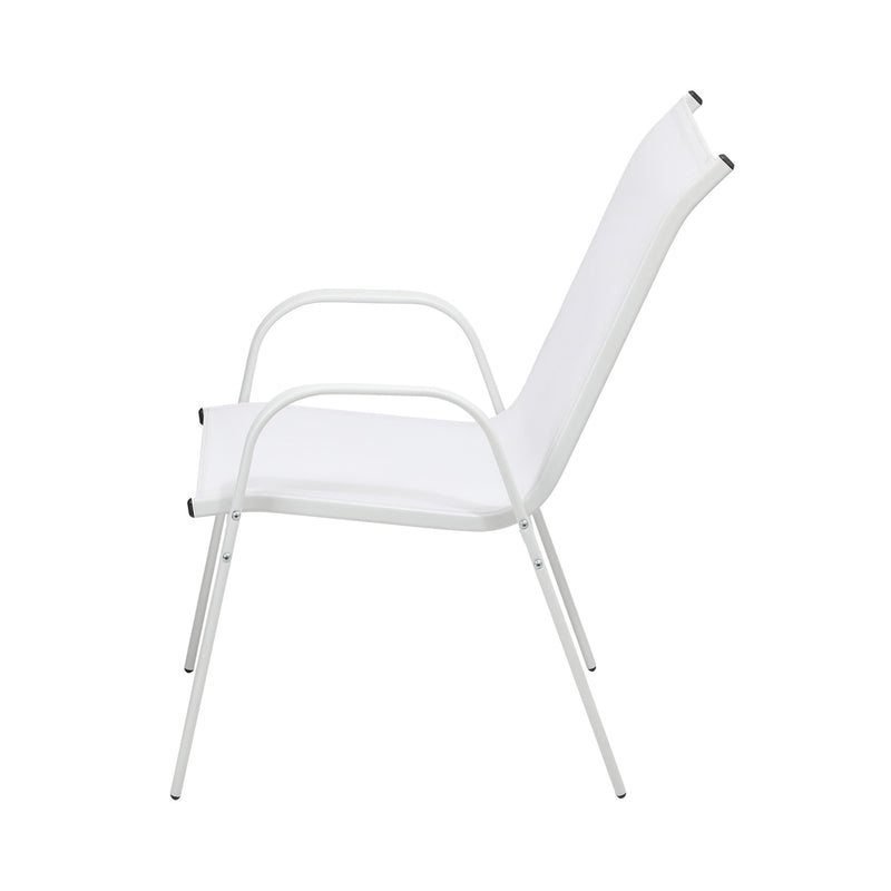 Livsip 6x Outdoor Stackable Chairs Patio Furniture White