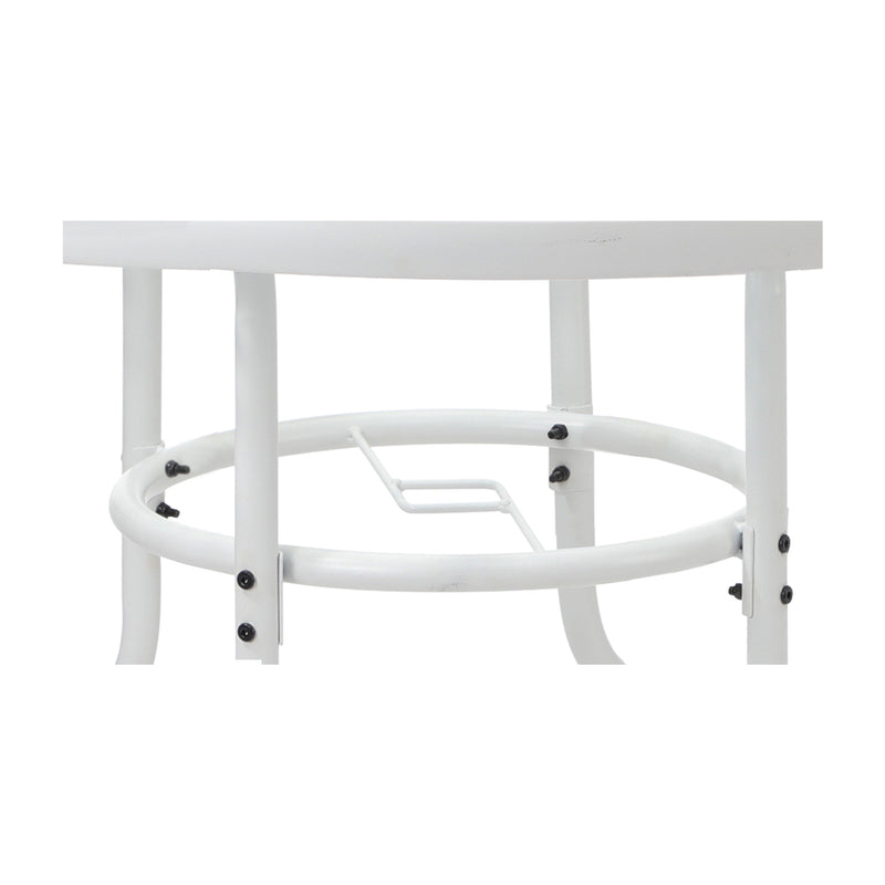 Livsip 90cm Outdoor Dining Glass Table Round Patio Furniture White