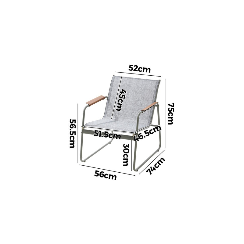 Livsip 2PCS Outdoor Patio Armchair Textilene