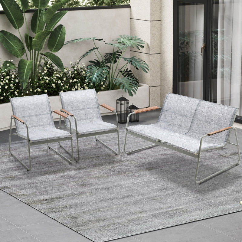 Livsip 4 Seater Outdoor Lounge Patio Set Bench Textilene Sofa