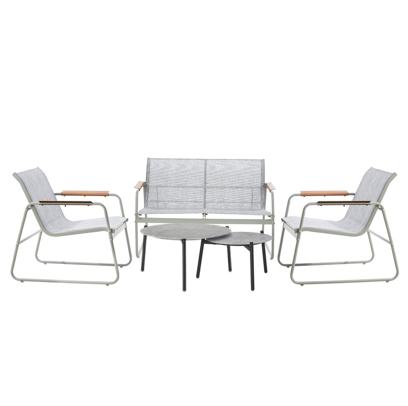 Livsip 4 Seater Outdoor Lounge Set Patio Set Grey Table