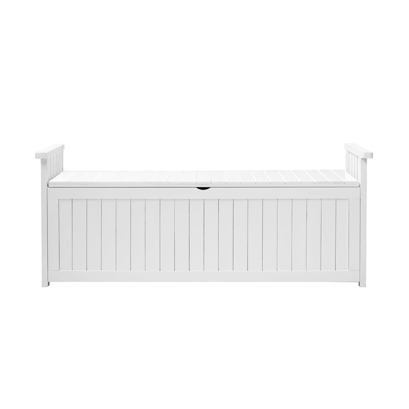 Livsip Outdoor Storage Bench Wooden Container White