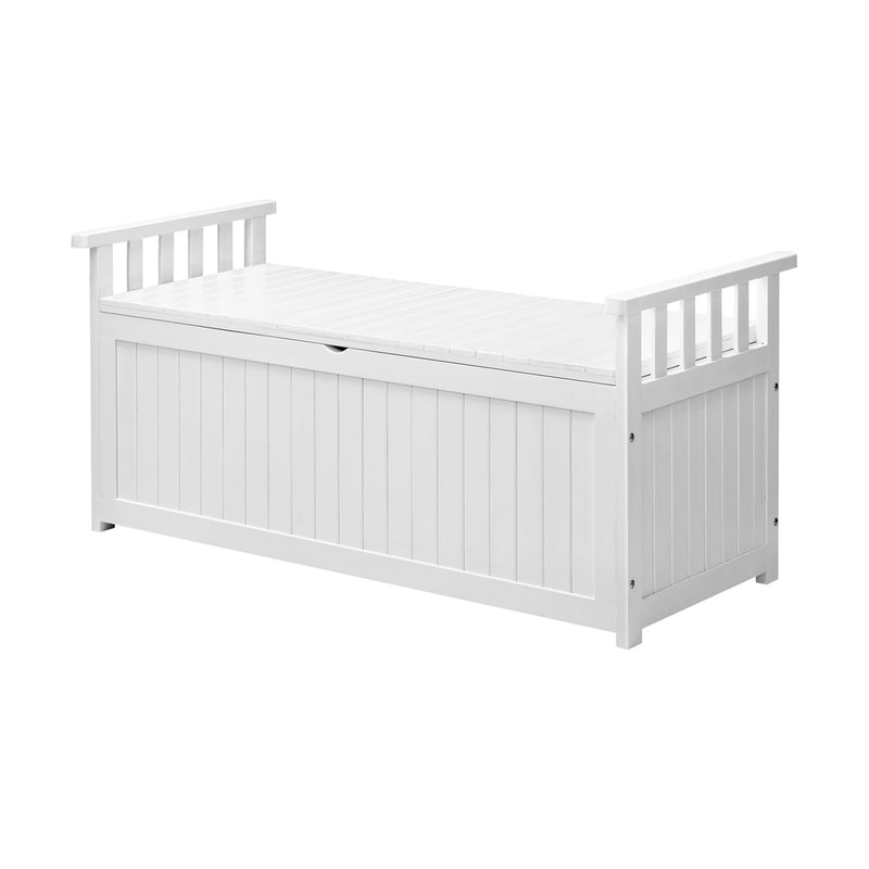 Livsip Outdoor Storage Bench Wooden Container White