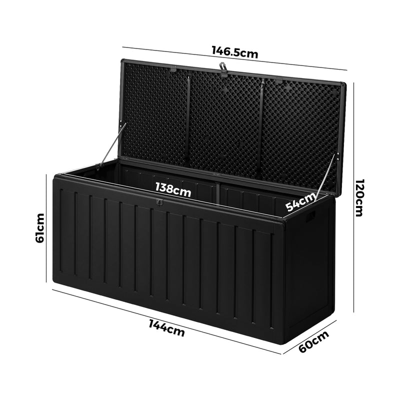 Livsip Outdoor Storage Box Bench 490L Black