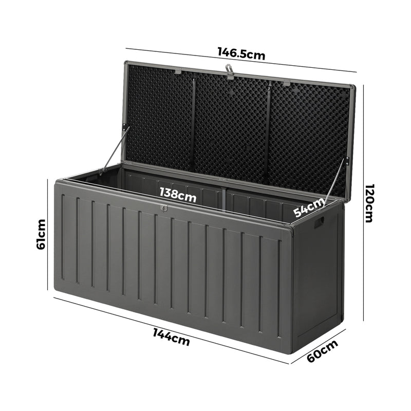 Livsip Outdoor Storage Box Bench 490L Black&Grey