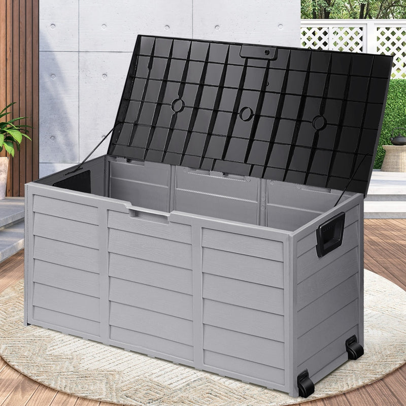 Livsip Outdoor Storage Box Lockable 290L Black&Light Grey