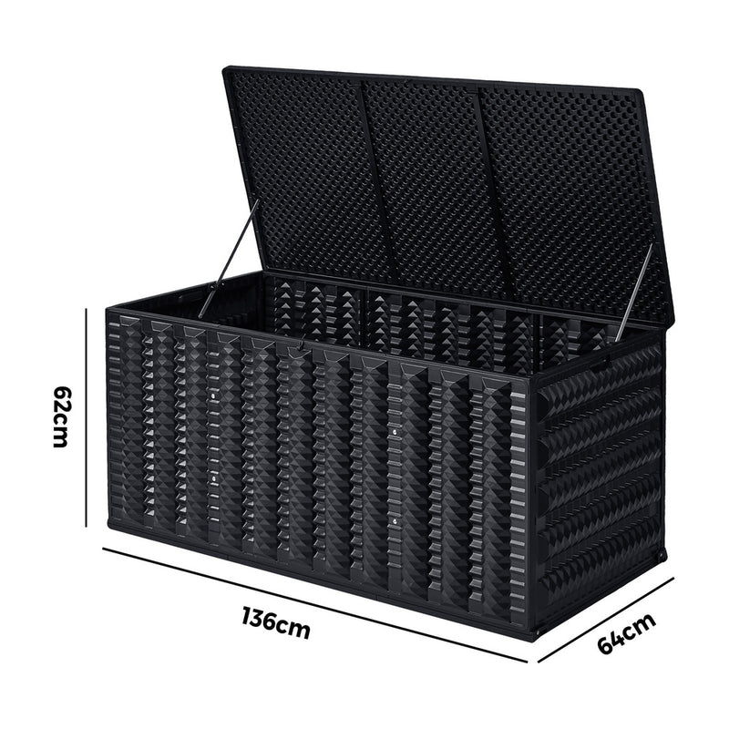 Livsip Outdoor Storage Box 490L Foldable Garden Container Black