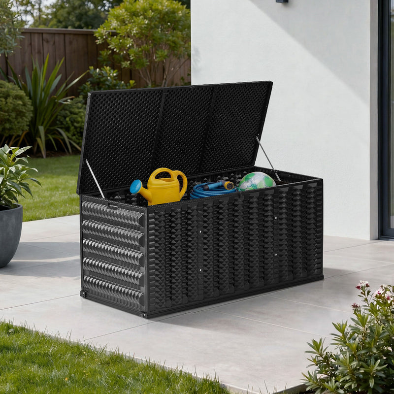 Livsip Outdoor Storage Box 490L Foldable Garden Container Black