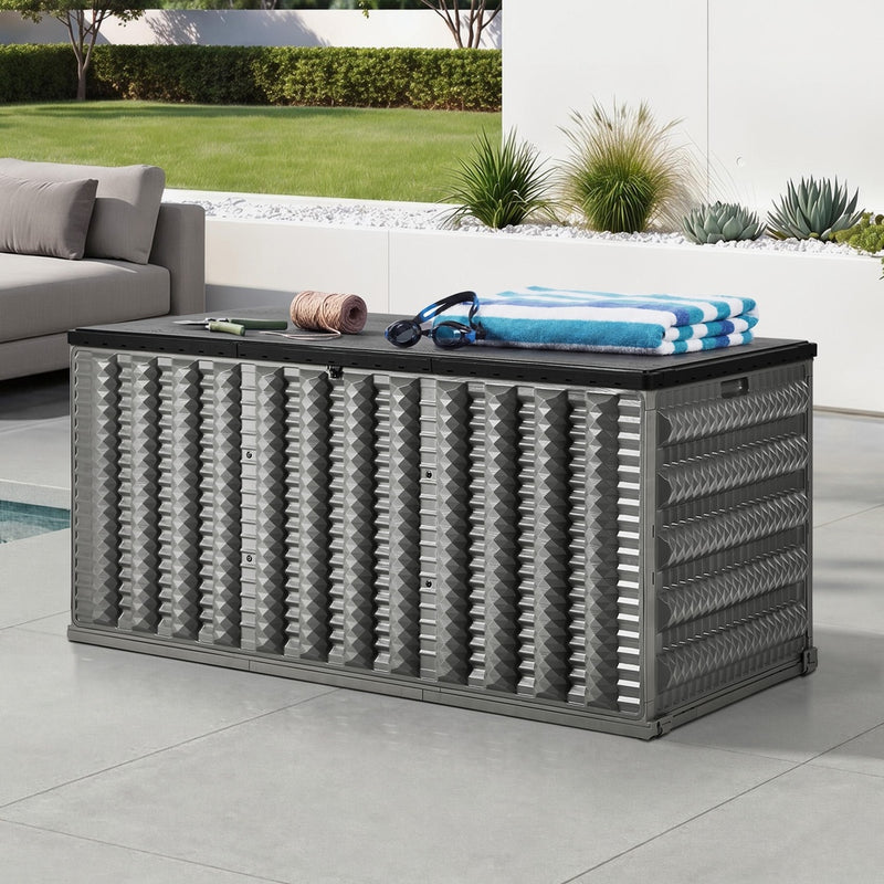 Livsip Outdoor Storage Box 490L Foldable Garden Container Grey