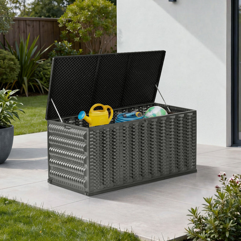 Livsip Outdoor Storage Box 490L Foldable Garden Container Grey