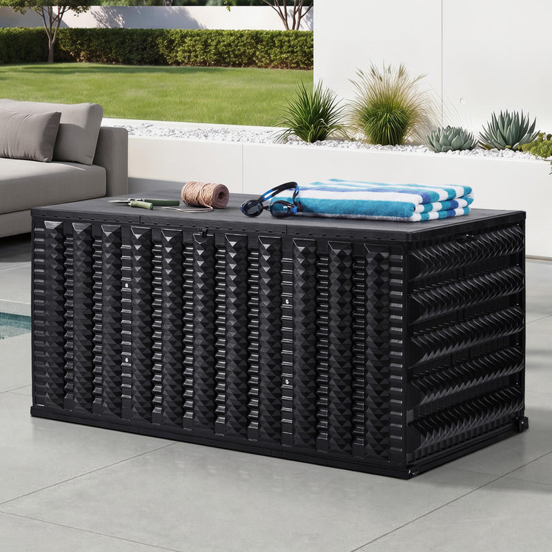 Livsip Outdoor Storage Box 680L Foldable Garden Container Black