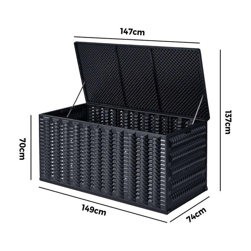 Livsip Outdoor Storage Box 680L Foldable Garden Container Black