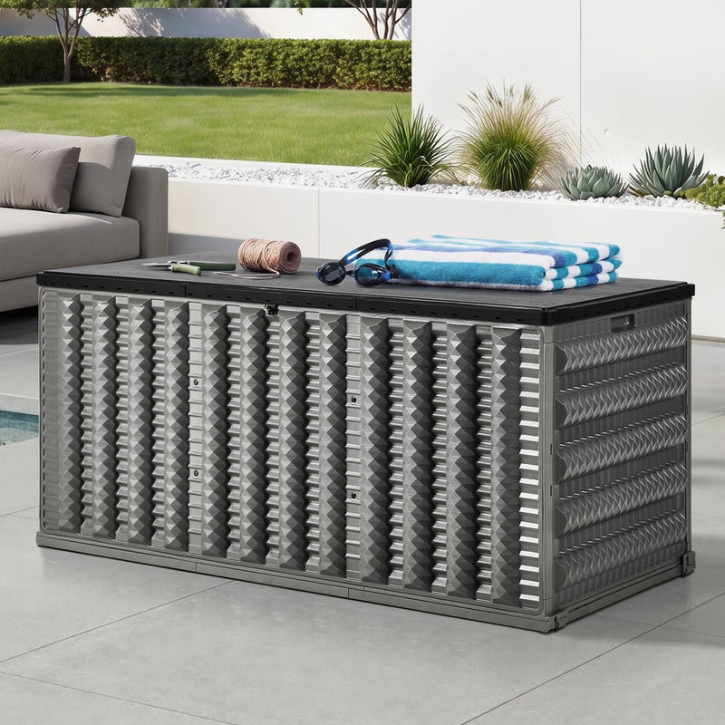 Livsip Outdoor Storage Box 680L Foldable Garden Container Grey