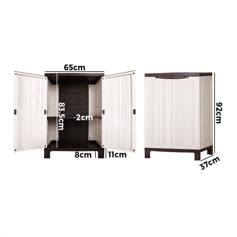 Livsip Outdoor Storage Cabinet Adjustable Lockable Beige