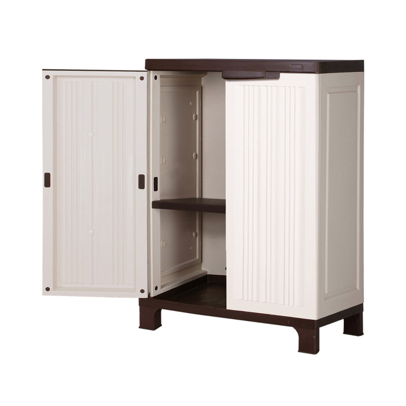 Livsip Outdoor Storage Cabinet Adjustable Lockable Beige