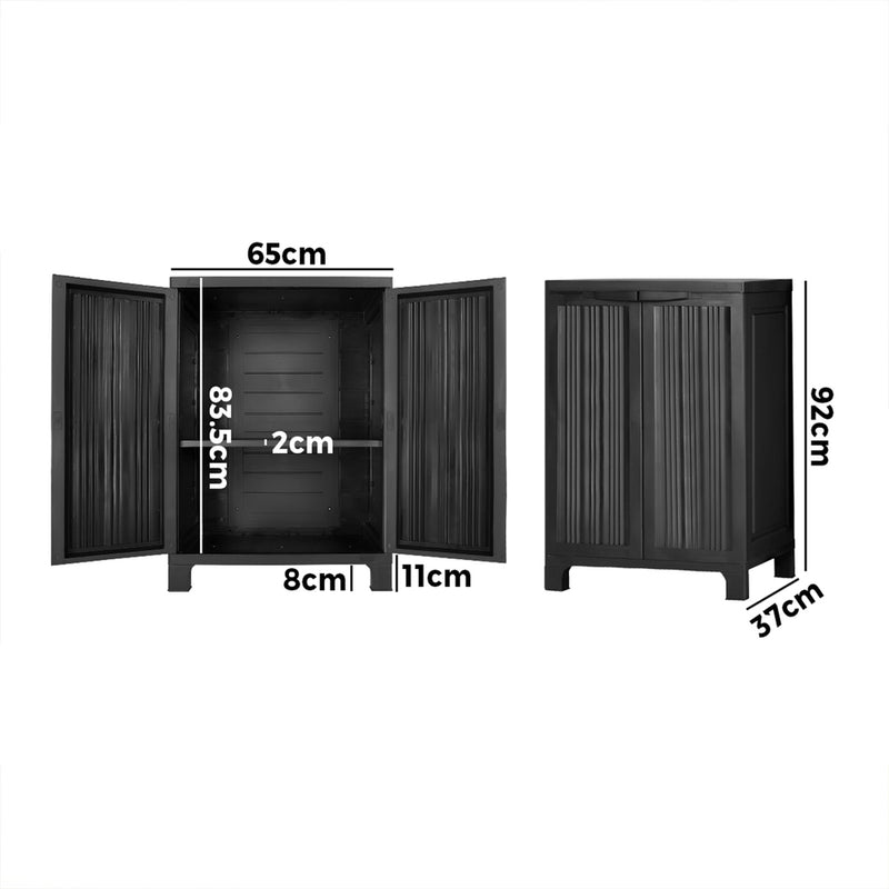 Livsip Outdoor Storage Cabinet Adjustable Lockable Black