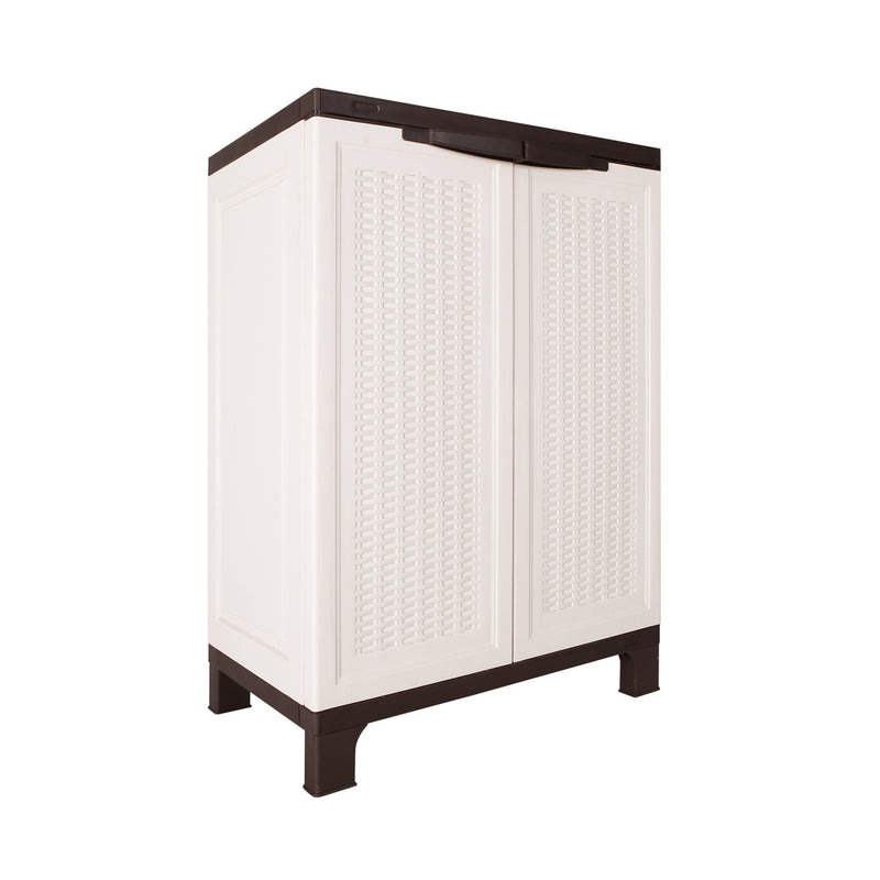 Livsip Outdoor Storage Cabinet Removable Shelf Lockable Beige