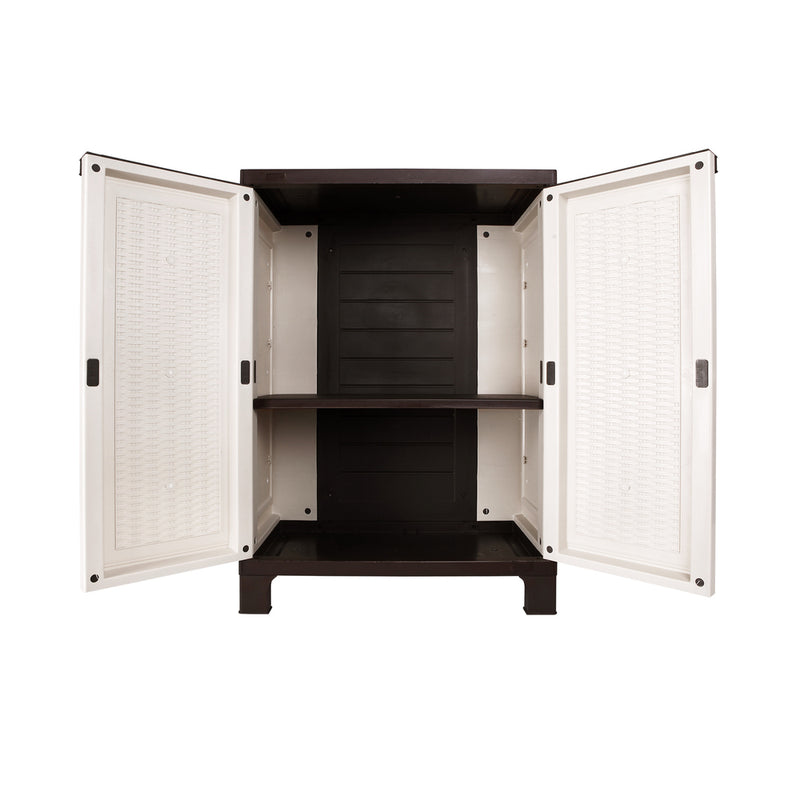 Livsip Outdoor Storage Cabinet Removable Shelf Lockable Beige