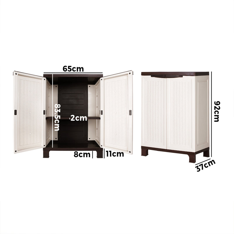 Livsip Outdoor Storage Cabinet Removable Shelf Lockable Beige