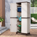 Livsip Outdoor Storage Cabinet Adjustable Lockable Tall Beige