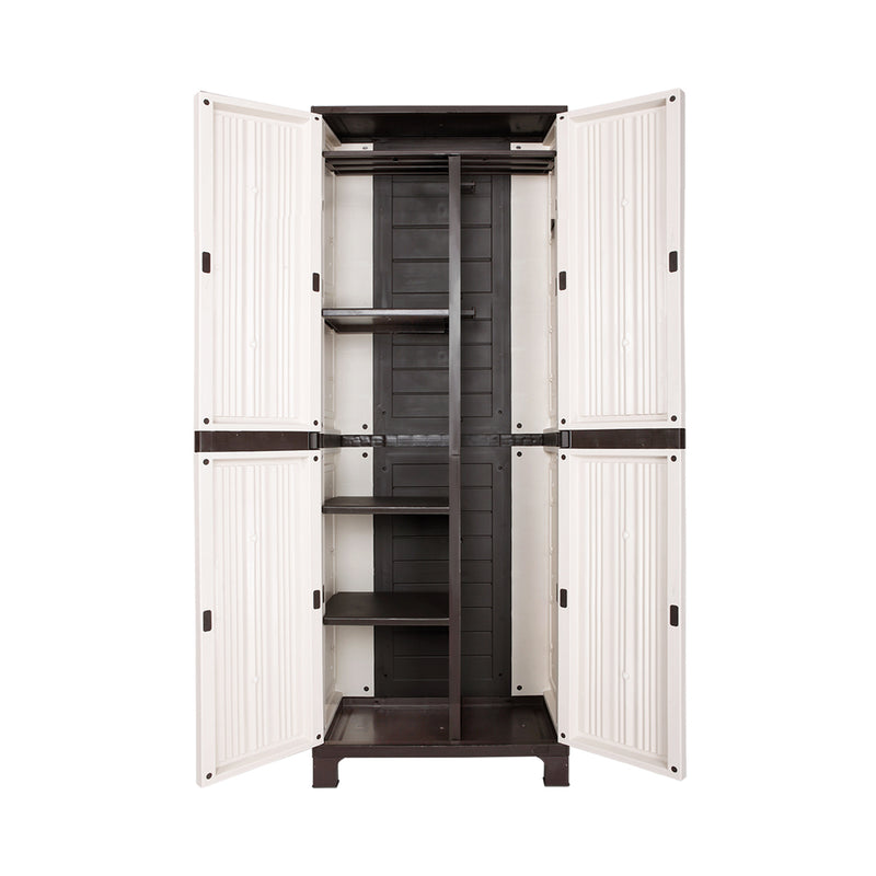 Livsip Outdoor Storage Cabinet Adjustable Lockable Tall Beige