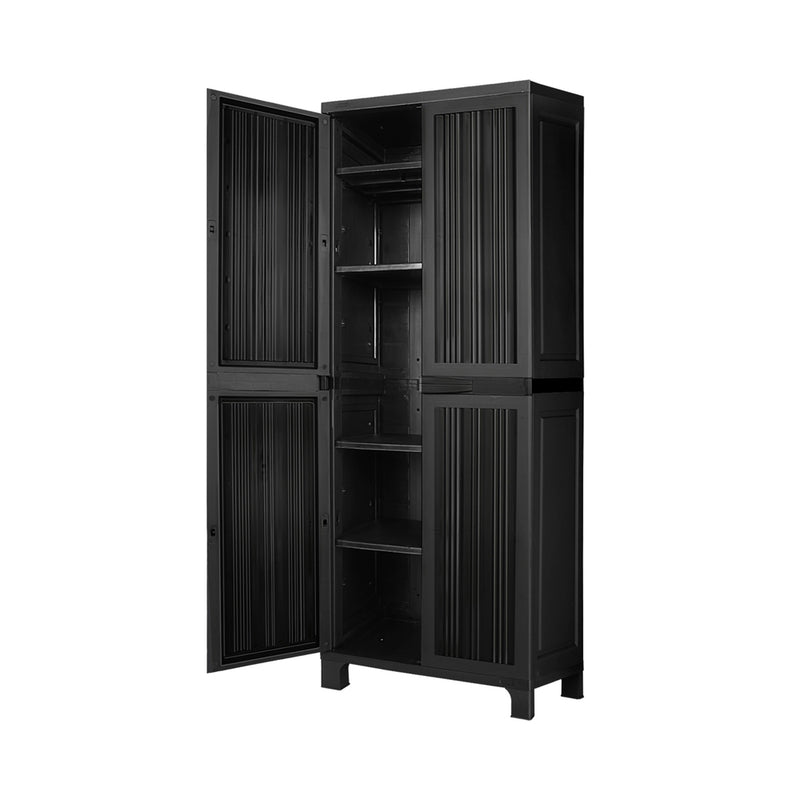 Livsip Outdoor Storage Cabinet Adjustable Lockable Tall Black