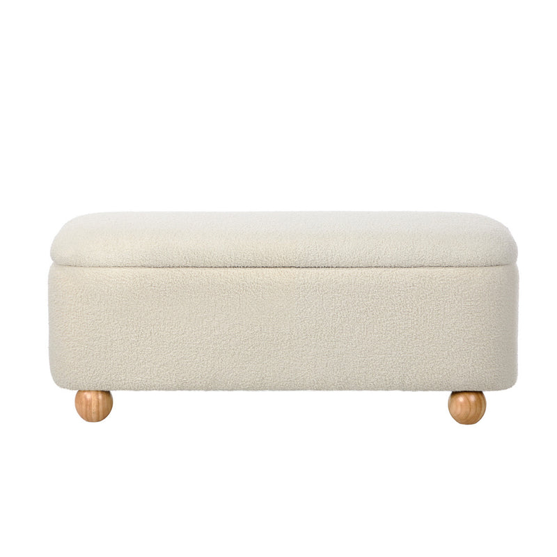 Oikiture Storage Ottoman Blanket Box Teddy Stool Bench