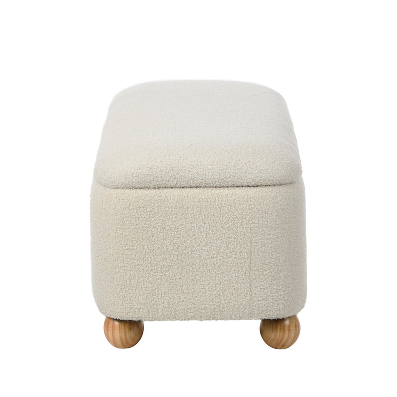 Oikiture Storage Ottoman Blanket Box Teddy Stool Bench
