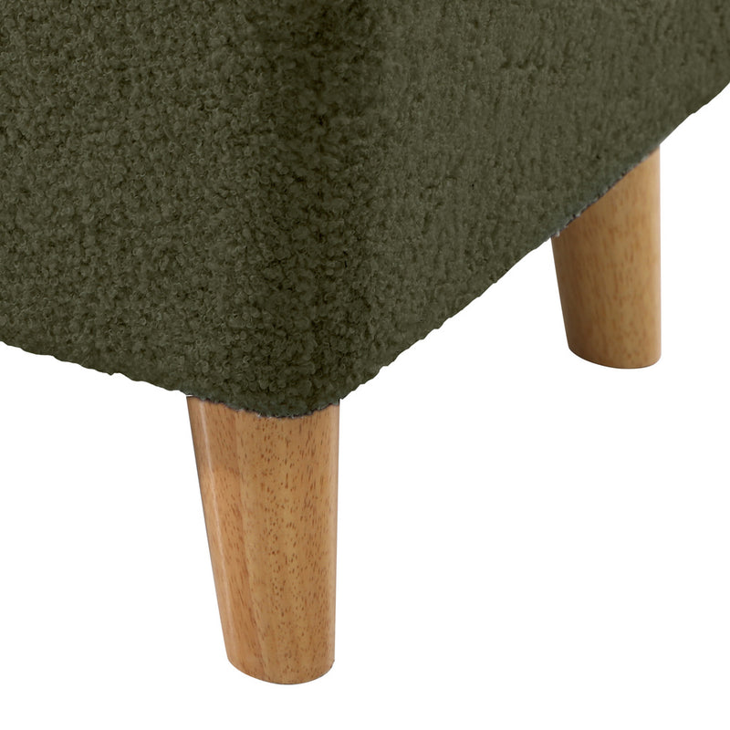 Oikiture Storage Ottoman Blanket Box Chest Toy Foot Stool Sherpa Green