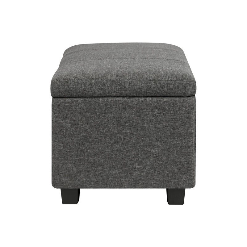 Oikiture Storage Ottoman Linen Fabric Large