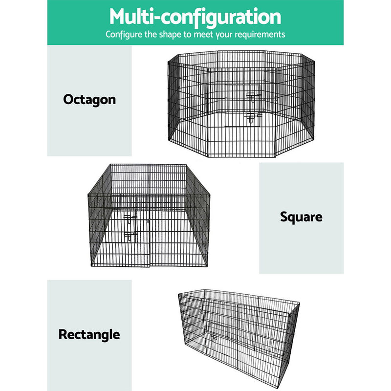 i.Pet 2x36" 8 Panel Dog Playpen Pet Fence Exercise Cage Enclosure Play Pen