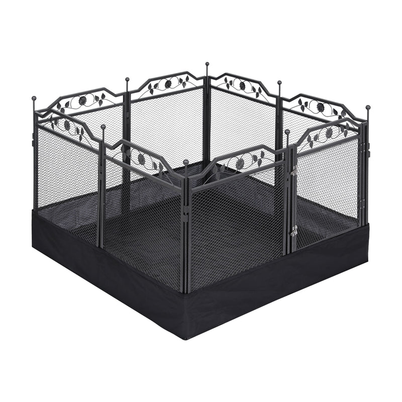 i.Pet Pet Dog Playpen Heavy-Duty Enclosure Multi-Configuration Indoor Outdoor Black