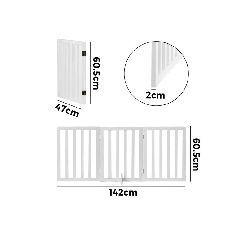 Alopet Wooden Pet Gate Dog Fence 3 Panels