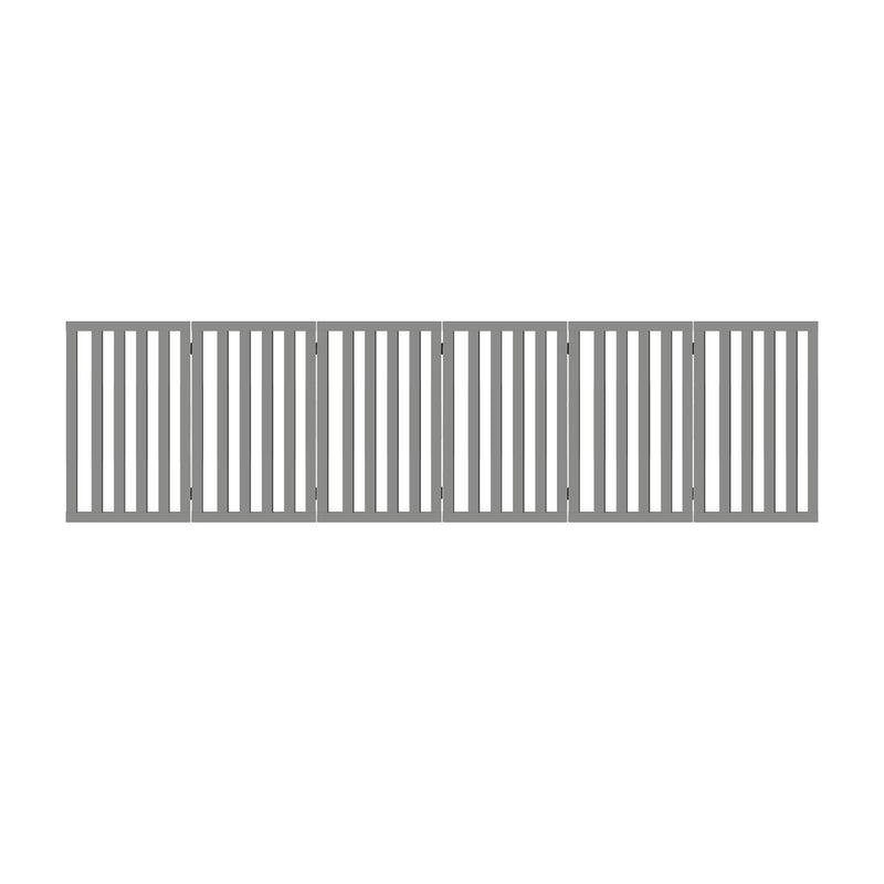 Alopet Wooden Pet Gate Dog Fence 6 Panels 80cm Grey