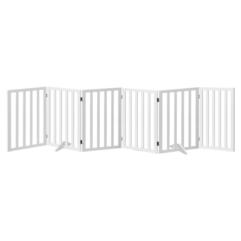 Alopet Wooden Pet Gate Security Door 6-Panel 80cm