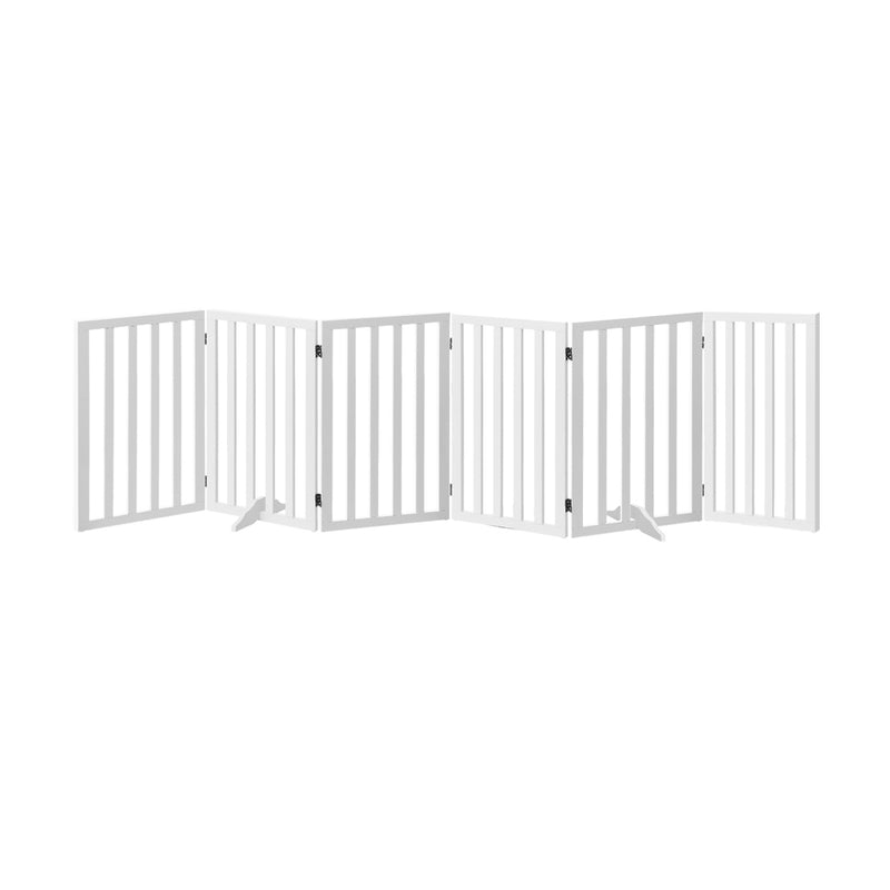 Alopet Wooden Pet Gate Security Door 6-Panel 80cm