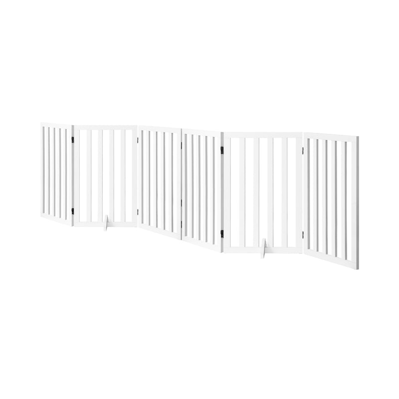 Alopet Wooden Pet Gate Security Door 6-Panel 80cm