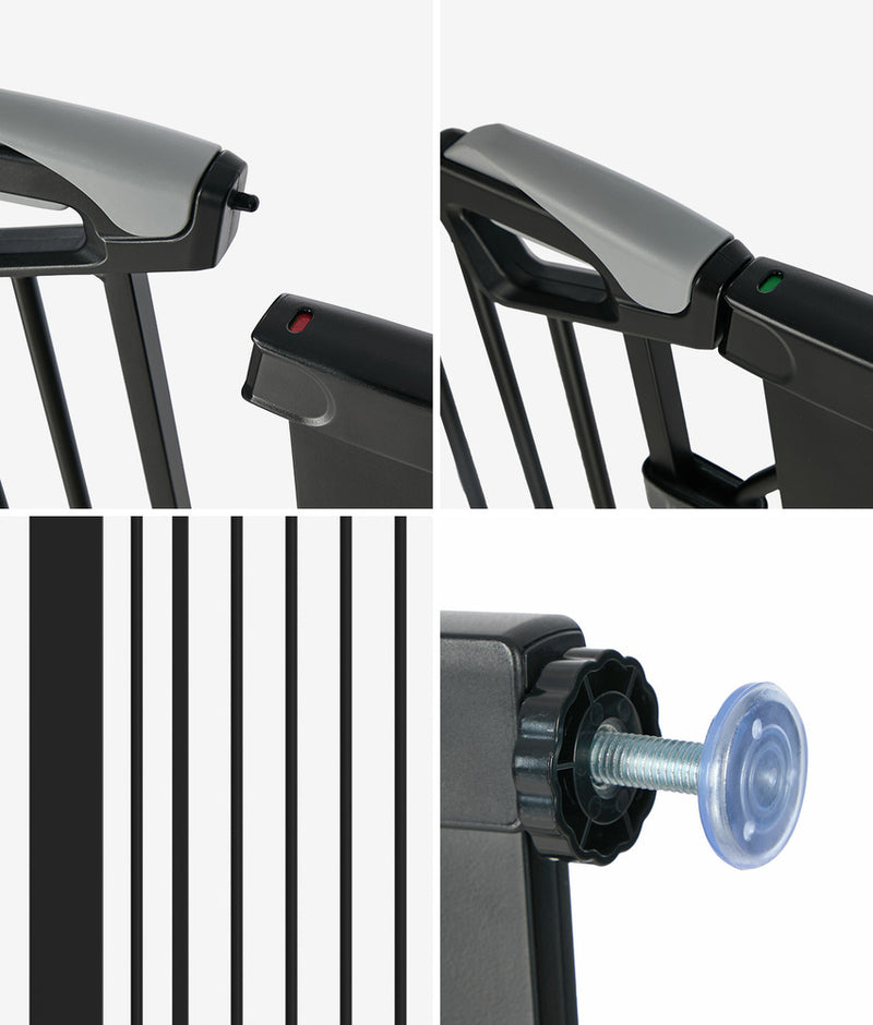 Alopet 120cm Retractable Safety Gate Pet Fence Guard Door Black