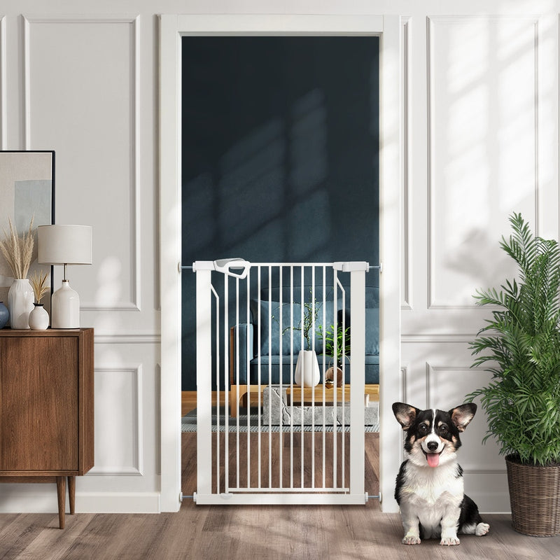 Alopet 120cm Retractable Safety Gate Pet Fence Guard Door White